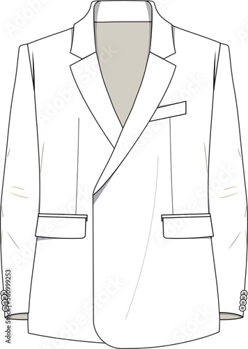 UNISEX CORPORATE WEAR BLAZER FLAT DESIGN VECTOR