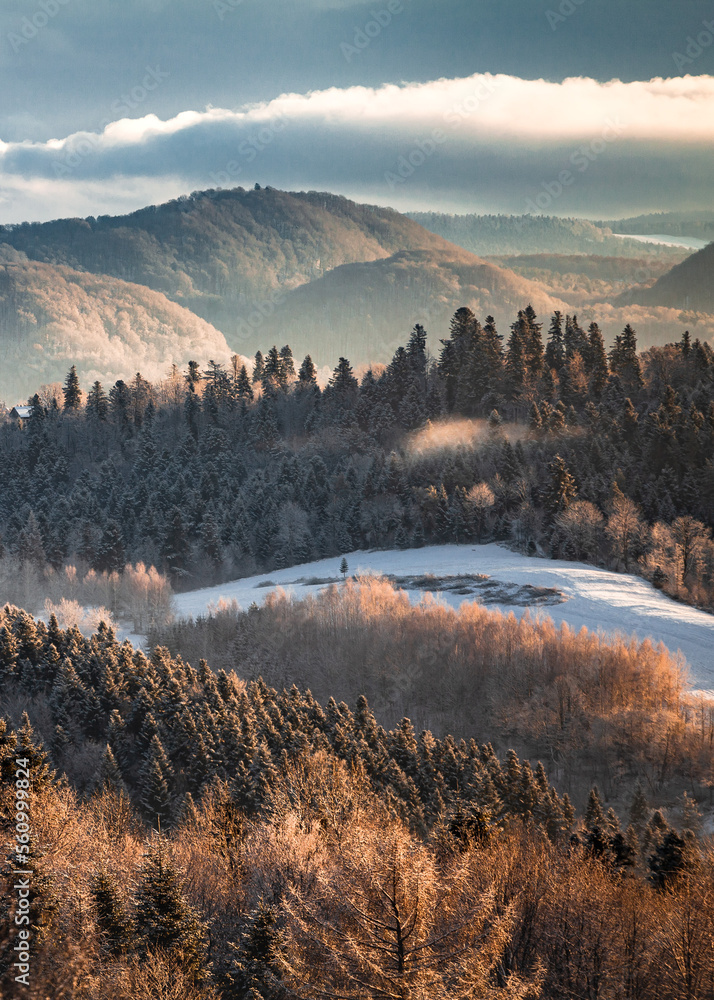 Zimowe Bieszczady - obrazy, fototapety, plakaty 