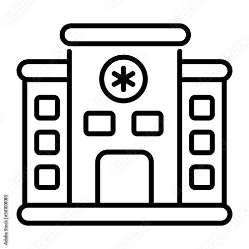 Trendy vector icon of hospital building, medical center