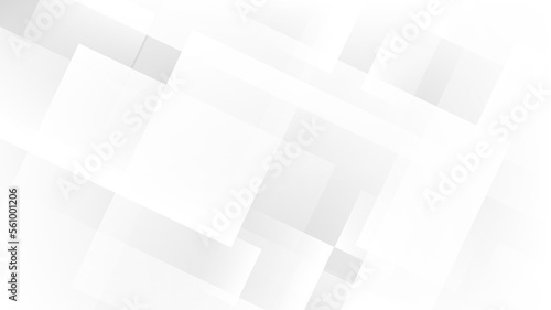 Abstract white and gray squares pattern overlapping layer background