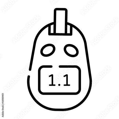 Medical equipment, glucometer vector icon in trendy style