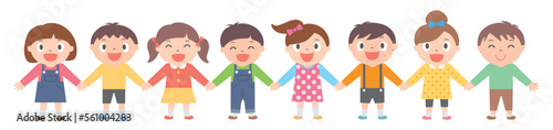 手をつなぐ子供たち　