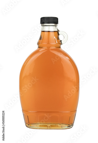 Maple syrup bottle isolated on white background