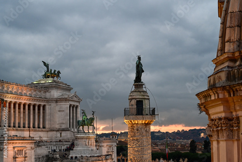 Facade of the Victorian in Rome, Italy  during the day at sunset.Emmanuel II monument and The Altare della Patria © Striker777