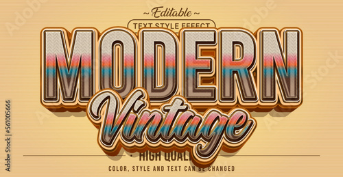Editable text style effect - Modern Vintage text style theme.