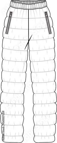 UNISEX WEAR PUFFER JOGGER FASHION FLAT DESIGN VECTOR