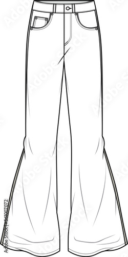 UNISEX WEAR DENIM JEANS PANT FLAT DESIGN VECTOR