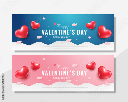 web banner valentine day sale template with pink and blue color. verry easy use.	