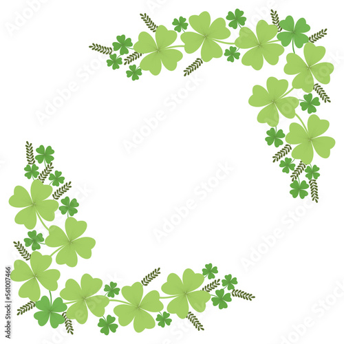Frame with clovers. St patricks day background. Vector illustration