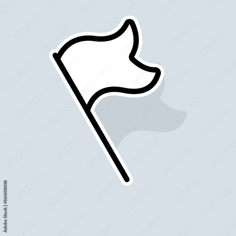Fototapeta premium Canted flag line icon. Sports, finish, victory, cycling, athletics, race, participants, finishers. Sports concept. Vector sticker line icon on white background