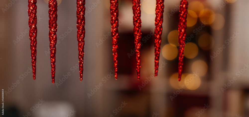 Weihnachtsbaum hängend Künstlicher Eiszapfen Requisiten Winter Kunststoff Rot