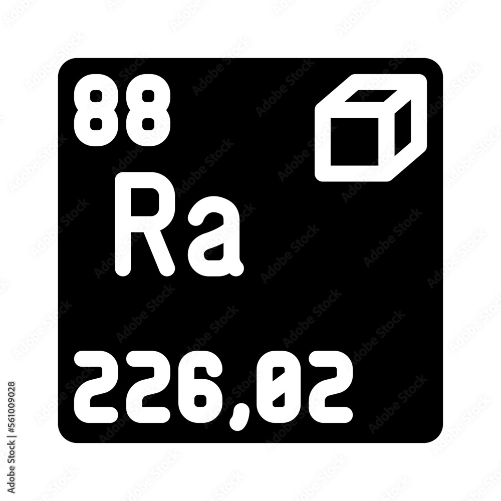 radium chemical element glyph icon vector. radium chemical element sign. isolated symbol illustration radium chemical element glyph icon vector. radium chemical element sign. isolated symbol illustration
