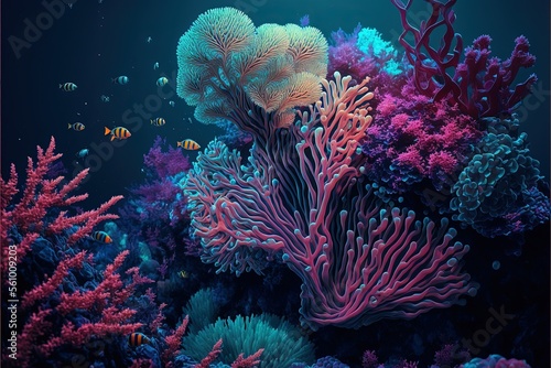 coral reef and coral, ai generated