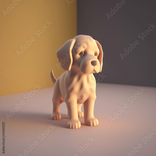 cute puppy  golden retriever  3d character