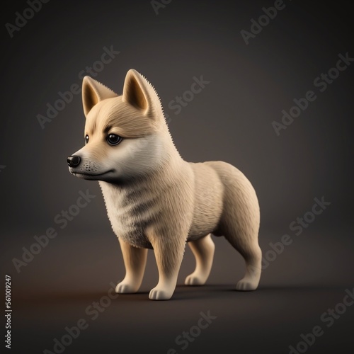 cute puppy  norwegian buhund  3d character