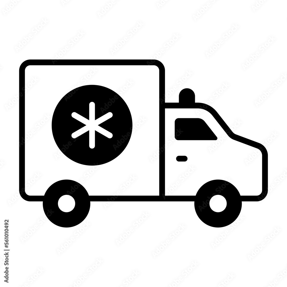 Emergency vehicle icon, an editable vector of hospital transport Emergency vehicle icon, an editable vector of hospital transport