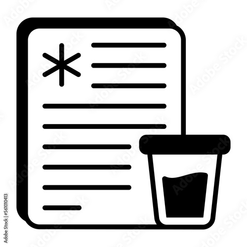Urine test, report vector icon in trendy and modern style