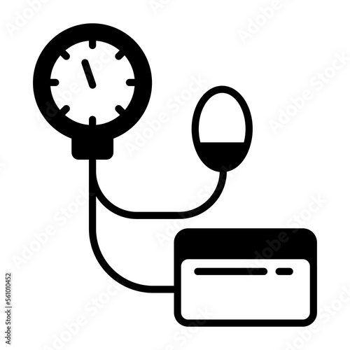 Well design icon of bp apparatus, sphygmomanometer vector