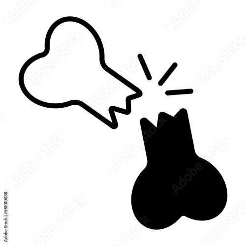 Fracture bone vector icon in editable style, trendy design