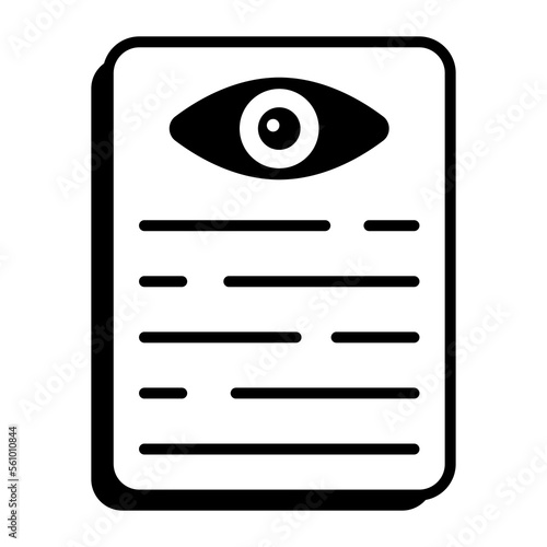 A page having an eye vector concept of eye test icon