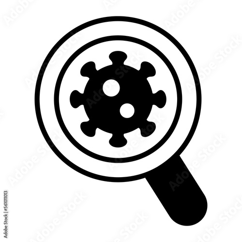 Viral coronavirus inside the magnifier, infectious disease