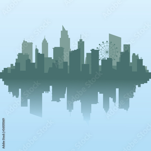 Silhouette skyline illustration vector Can be used for web  print and mobile