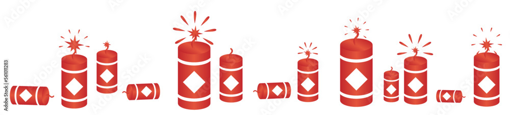 red firecrackers icon set spring festival vector window decals stickers chinese new year decor png red firecrackers icon set spring festival vector window decals stickers chinese new year decor png