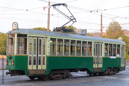 Classic tram in Turin, Italy