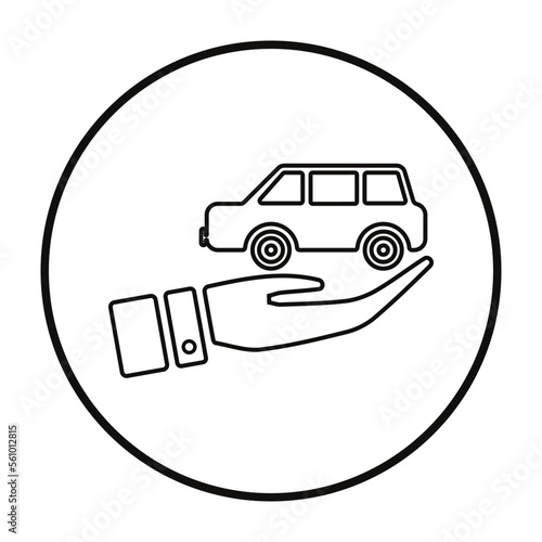 Car Insurance Line Icon

