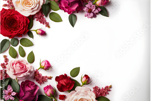 A stunning image featuring a red and pink rose flower with a blank space in the middle  perfect for adding text or overlaying graphics. This photo is ideal for use on social media  websites