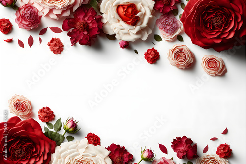 A stunning image featuring a red and pink rose flower with a blank space in the middle, perfect for adding text or overlaying graphics. This photo is ideal for use on social media, websites