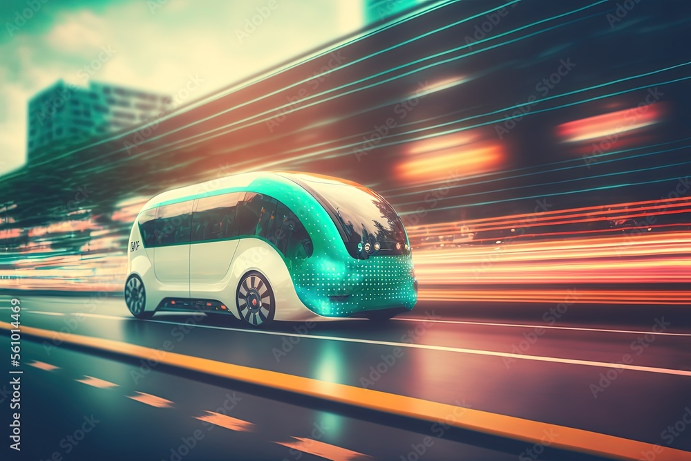 hi-tech future car with light trail and speed blur cityscape background hi-tech future car with light trail and speed blur cityscape background
