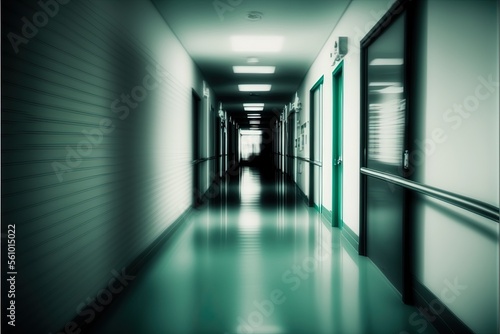 blur image background of corridor in hospital or clinic image  ai genereted