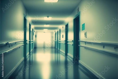blur image background of corridor in hospital or image  ai genereted