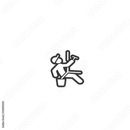 window cleaner vector icon illustration sign solid art icon isolated on white background.  filled symbol in a simple flat trendy modern style for your website design, logo, and mobile app
