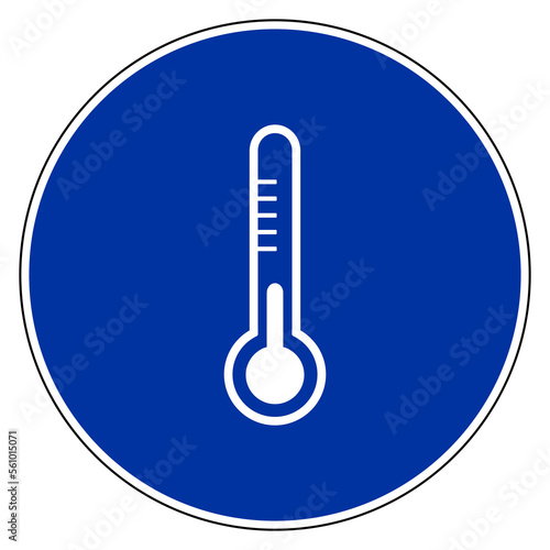 Thermometer und Verkehrsschild
