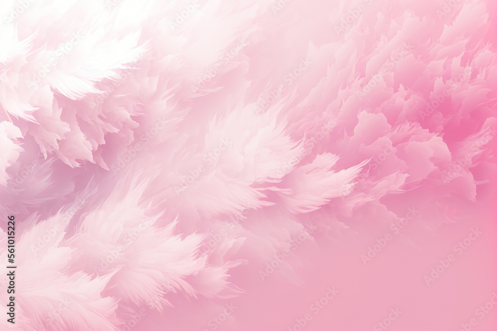 Soft cloud with pastel pink and white abstract background. Wedding, anniversary, valentines theme and concept. Generative AI.
