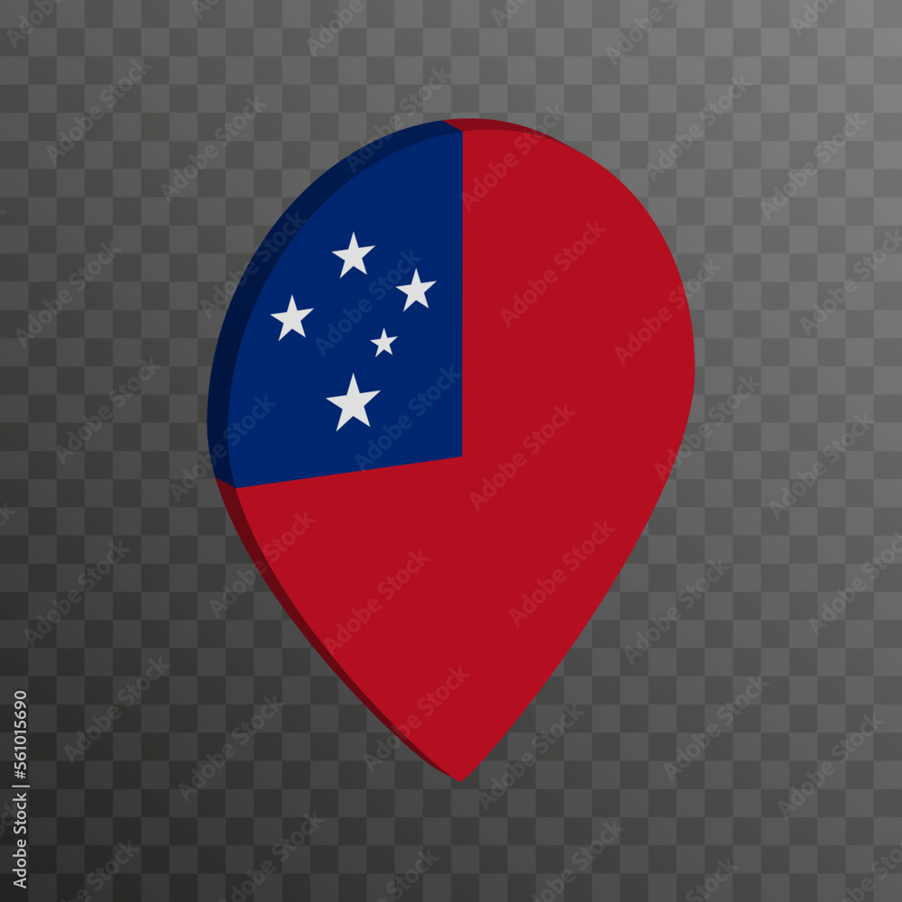 Map pointer with Samoa flag. Vector illustration. Map pointer with Samoa flag. Vector illustration.