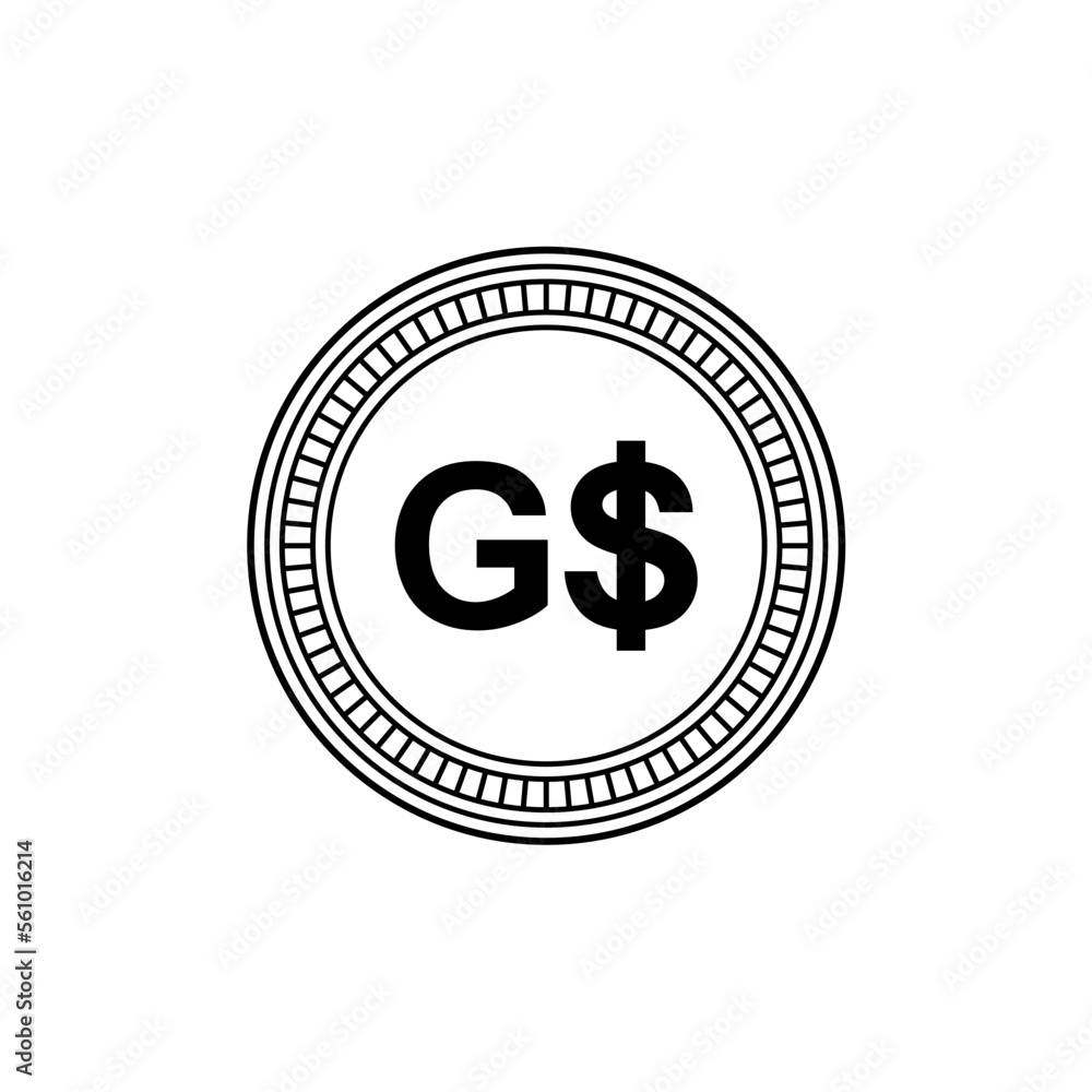 Guyana Currency, Guyanaese Dollar Icon, GYD Sign. Vector Illustration Guyana Currency, Guyanaese Dollar Icon, GYD Sign. Vector Illustration