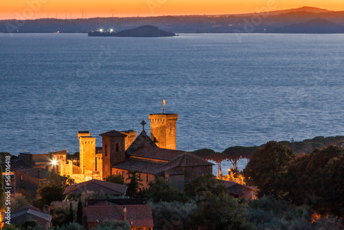 Bolsena, Viterbo.Rocca Monaldeschi della Cervara sul lago al tramonto photo