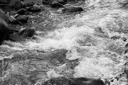 water flowing over rocks