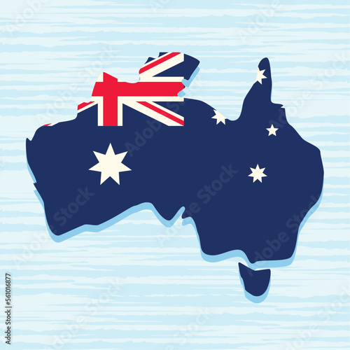 australian flag in map