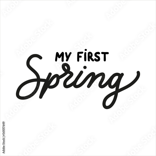 My first Spring holiday vector calligraphy lettering. Handwritten card, banner, web