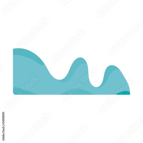 Isolated colored sea wave sketch icon Vector