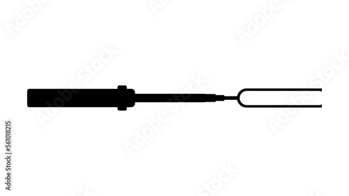 Marshmallow fork or Telescoping extendable roasting fork silhouette, isolated on white background. Vector illustration in trendy style. Editable graphic resources for many purposes.  © Fasih Abdullah