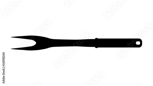 The best Grill Fork silhouette, isolated on white background. Vector illustration in trendy style. Editable graphic resources for many purposes. 
