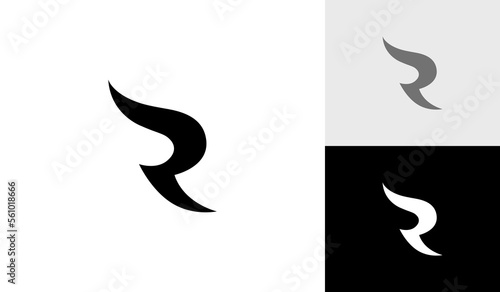 Letter R monogram logo design vector for apparel company