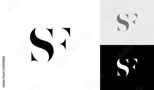 Fototapeta Naklejka Na Ścianę i Meble -  Letter SF or initial SF monogram logo design vector