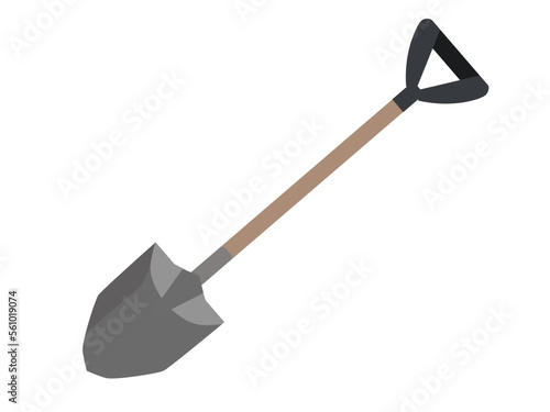 Shovel isolated vector illustration. Gardening tool