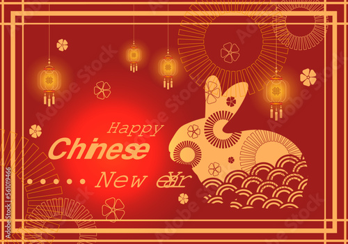 editable chinese rabbit new year template